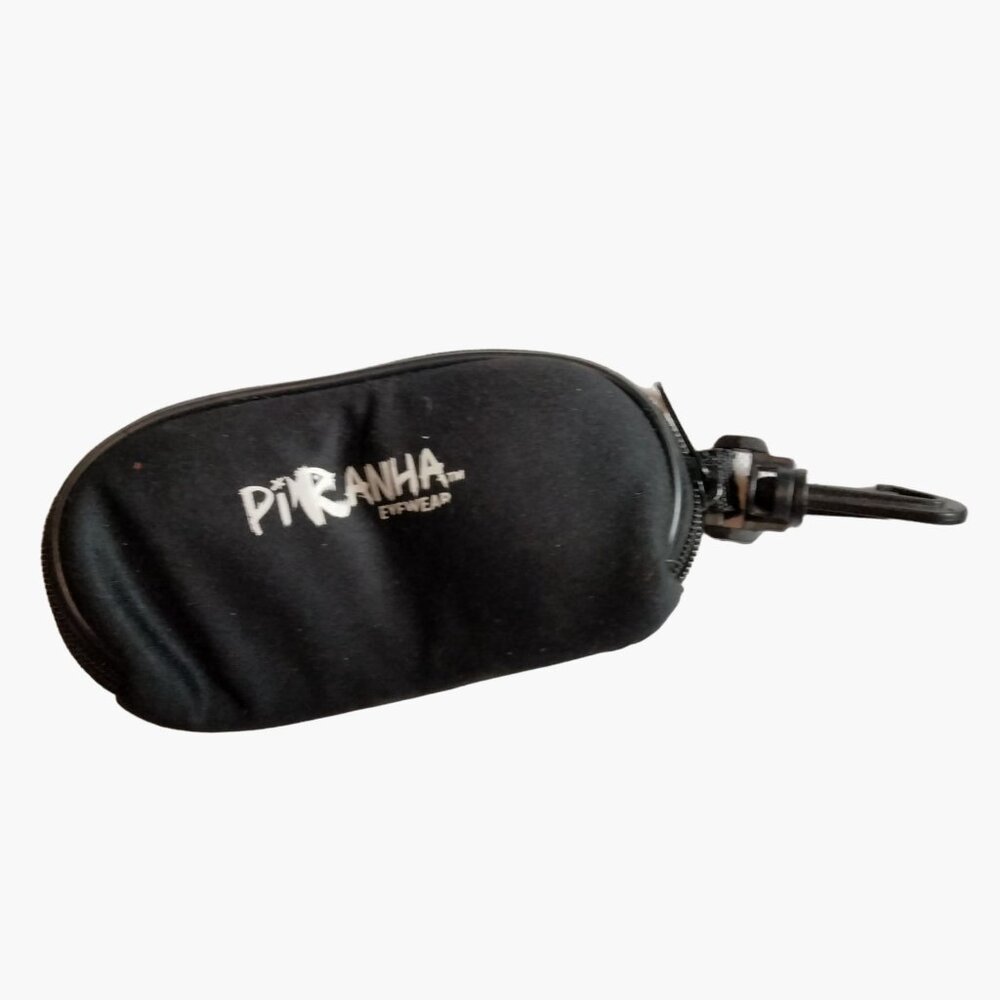 Piranha Eyeglass Case Black Microfiber Eyewear Bag Sunglass Care Zipper